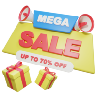 Mega Sale 3D Illustration png