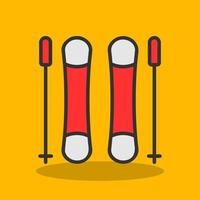 Skiing Vector Icon Design