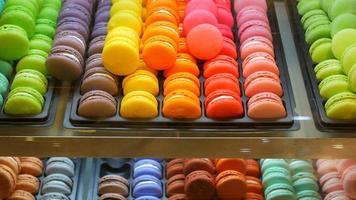 Colorful macaroon displaying for sale video