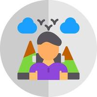 Hiking Vector Icon Design