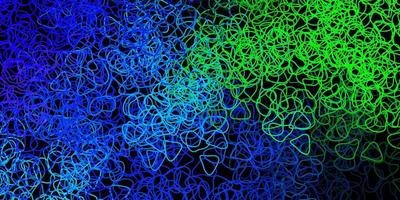 Dark blue, green vector texture with memphis shapes.