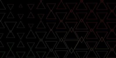 Dark Green, Red vector background with polygonal style.