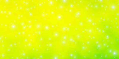 Light Green, Yellow vector layout with bright stars.