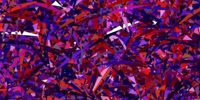 Dark blue, red vector background with triangles.