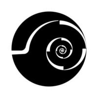 Modern Minimalistic logo with fibonacci Geometric shape. Flat vector illustration