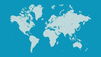 Dot pattern world map isolated vector