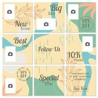 Social Media Puzzle Template and Copy Space Vector Illustration. Blank photo website Advertising Background