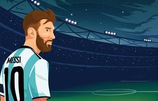 Soccer Player in Stadium Background vector