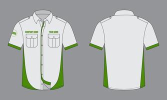 Office shirt mockup vector illustration front and back view