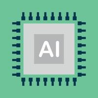 Artificial intelligence. AI. Outline AI icon. Artificial intelligence sign. Vector illustration.