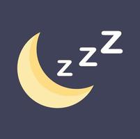 Sleeping icon. Half moon. Illustration of an background. Vector illustration