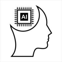 AI. Artificial intelligence. Neural network made with artificial intelligence. Artificial intelligence brain. Vector illustration.