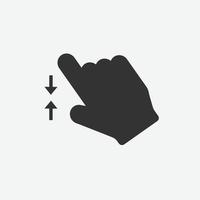 Zoom out finger icon, hand pointer vector. Click, select, press icon. finger press, finger click, hand click, thumb, button click symbol vector illustration isolated for web and mobile app