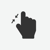 Zoom out finger icon, hand pointer vector. Click, select, press icon. finger press, finger click, hand click, thumb, button click symbol vector illustration isolated for web and mobile app