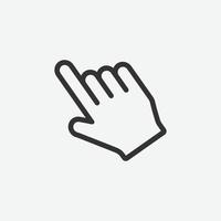 Pressing finger icon, hand pointer vector. Click, select, press icon. finger press, finger click, hand click, thumb, button click symbol vector illustration isolated for web and mobile app