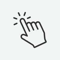 Pressing finger icon, hand pointer vector. Click, select, press icon. finger press, finger click, hand click, thumb, button click symbol vector illustration isolated for web and mobile app