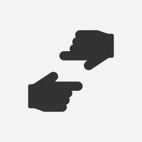 Left and right arrow finger icon, hand pointer vector. Click, select, press icon. finger press, finger click, hand click, thumb, button click symbol vector illustration isolated for web and mobile app