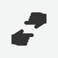 Left and right arrow finger icon, hand pointer vector. Click, select, press icon. finger press, finger click, hand click, thumb, button click symbol vector illustration isolated for web and mobile app