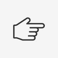 Right arrow finger icon, hand pointer vector. Click, select, press icon. finger press, finger click, hand click, thumb, button click symbol vector illustration isolated for web and mobile app