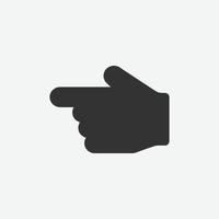 Left arrow finger icon, hand pointer vector. Click, select, press icon. finger press, finger click, hand click, thumb, button click symbol vector illustration isolated for web and mobile app