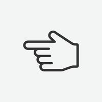 Left arrow finger icon, hand pointer vector. Click, select, press icon. finger press, finger click, hand click, thumb, button click symbol vector illustration isolated for web and mobile app