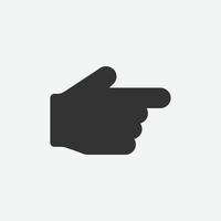 Right arrow finger icon, hand pointer vector. Click, select, press icon. finger press, finger click, hand click, thumb, button click symbol vector illustration isolated for web and mobile app