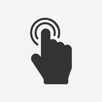 Pressing finger icon, hand pointer vector. Click, select, press icon. finger press, finger click, hand click, thumb, button click symbol vector illustration isolated for web and mobile app