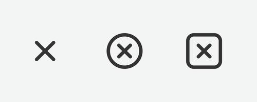 Close button vector icon. Black cancel icon. Cross linear icon, vector illustration.