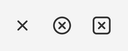 Close button vector icon. Black cancel icon. Cross linear icon, vector illustration.