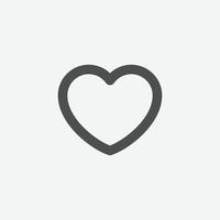 heart vector icon. favorite button vector symbol. linear style heart sign for mobile app and web design