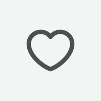 heart vector icon. favorite button vector symbol. linear style heart sign for mobile app and web design