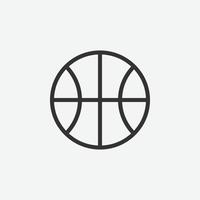 Basket ball line vector icon. School icon symbol. Education vector illustration on isolated background