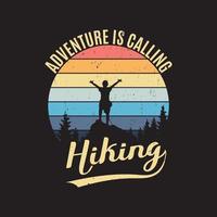 aventuras excursionismo t- camisa diseño vector