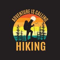 adventure explor hiking t- shirt design vector