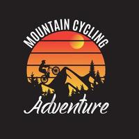 'montaña ciclismo aventuras excursionismo t- camisa diseño vector