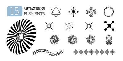 conjunto de vector resumen geométrico formas estética de y2k. de moda minimalista diseño elementos, patrones, futurista cifras, 3d objetos.