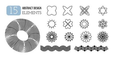 conjunto de vector resumen geométrico formas estética de y2k. de moda minimalista diseño elementos, patrones, futurista cifras, 3d objetos.