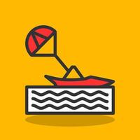 Parasailing Vector Icon Design