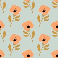 Vector seamless pattern with one type of flower.Floral simple  ornament for fabric, invitations, wrapping paper, cards and other materials.