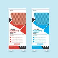 Business Roll up banner stand template design,Abstract Geometric banner Vector illustration,