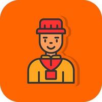 Tour Guide Man Vector Icon Design