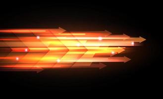 Abstract modern hight speed light arrow line technology effect. Modern abstract high speed motion. orange dynamic motion on a dark background. Vector illustration