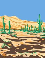 sonora Desierto nacional Monumento Arizona durante verano wpa póster Arte vector