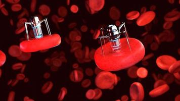 nanobots estão reparação estragado sangue células video