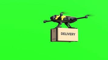 Entrega drone, Autônomo Entrega robô em verde tela video