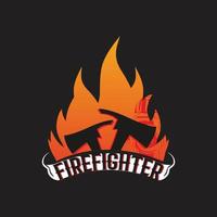 Firefighter T-shirt Design vector