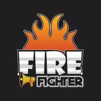 Firefighter T-shirt Design vector