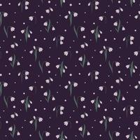 seamless pattern with snowdrop flowers vector