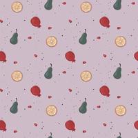 colorful stylized fruits pattern design vector