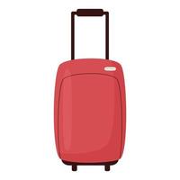 red suitcase flat illustration vector